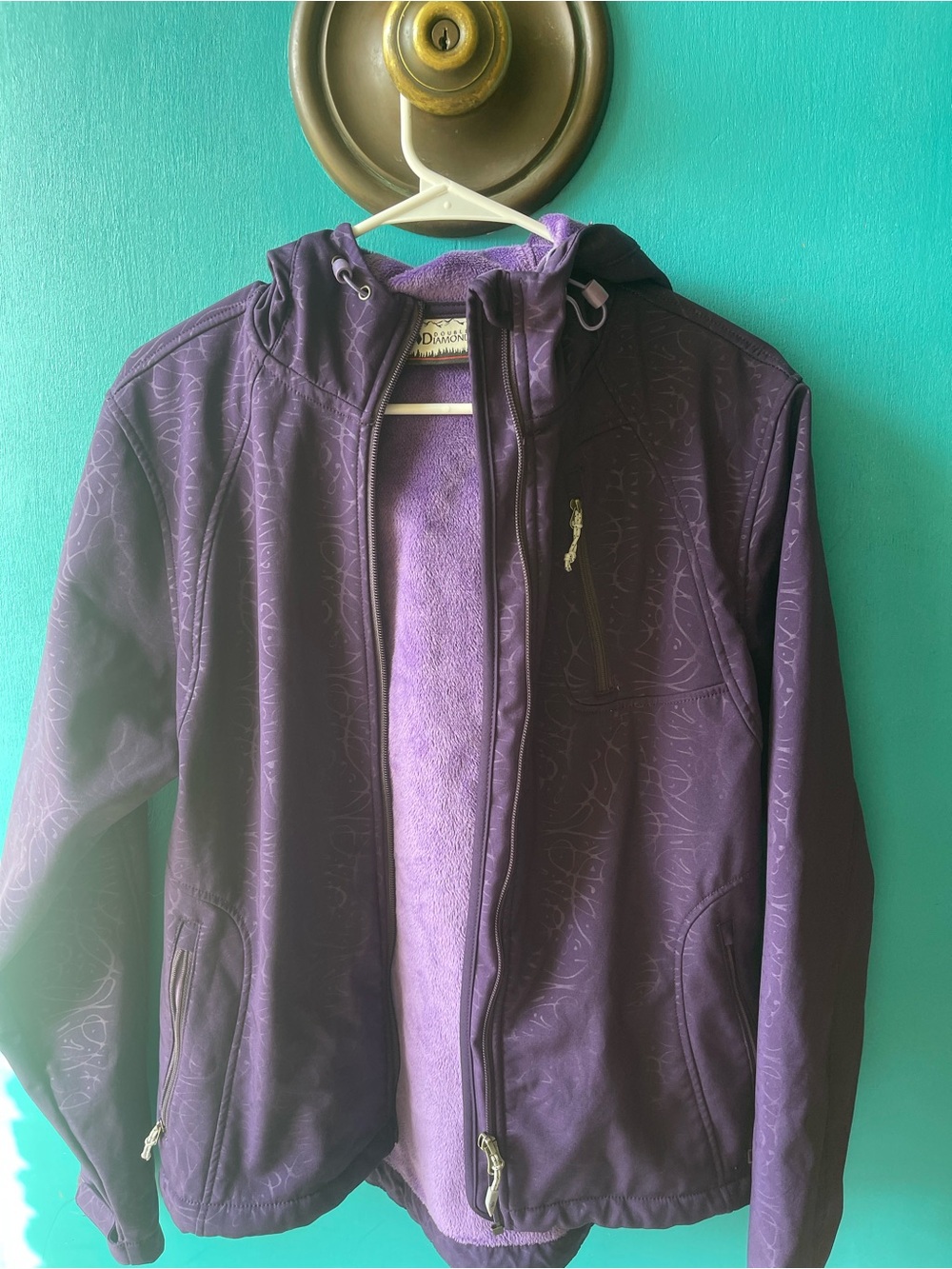 Purple double diamond Hooded Jacket
